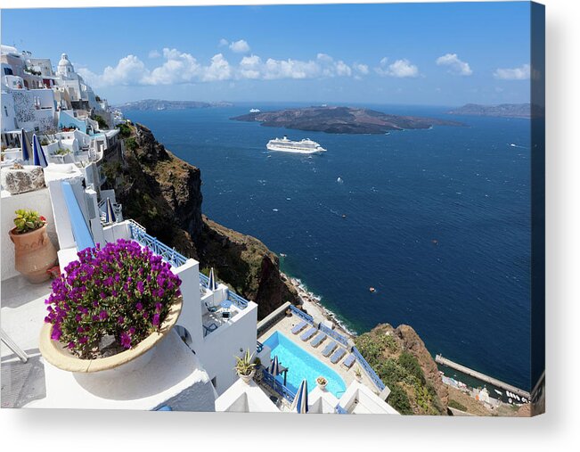 Scenics Acrylic Print featuring the photograph Blue Santorini by Richmatts