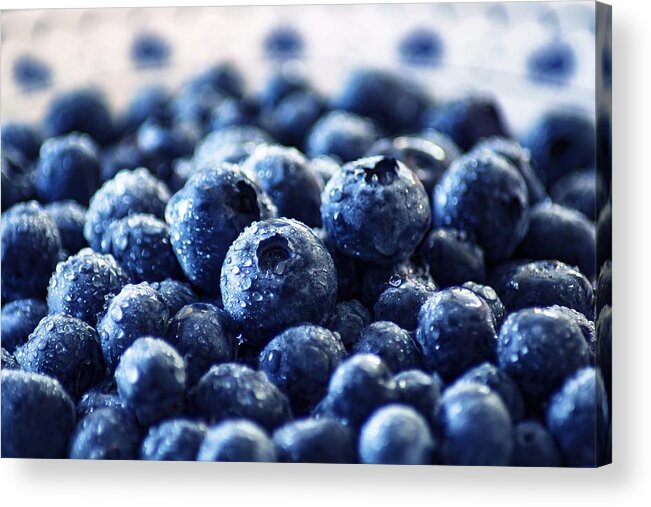 Food Acrylic Print featuring the photograph Blueberries by Top Wallpapers