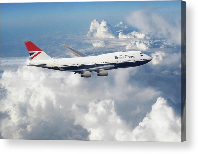 British Airways Boeing 747 Acrylic Print featuring the digital art Boeing 747-436 G-CIVB by Airpower Art