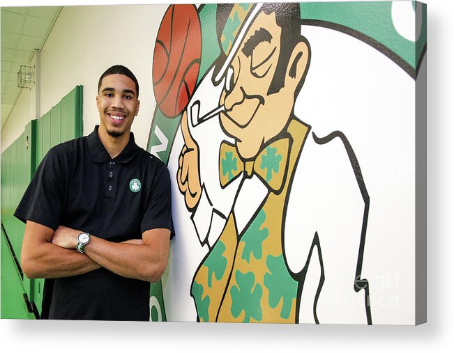 People Acrylic Print featuring the photograph Boston Celtics Introduce Jayson Tatum by Chris Marion