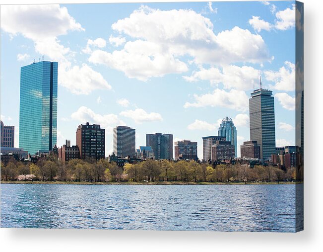Tranquility Acrylic Print featuring the photograph Boston Skyline From The Charles River by Raquel Lonas