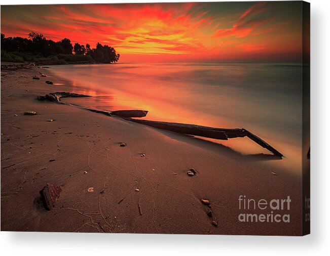 Bradford Beach Acrylic Print featuring the photograph Bradford Fire by Andrew Slater