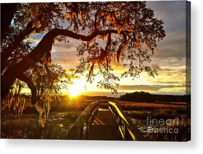 Johns Island Acrylic Print featuring the photograph Breaking Sunset by Robert Knight