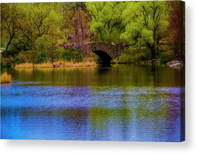 New York Acrylic Print featuring the photograph Bridge in central park by Stuart Manning