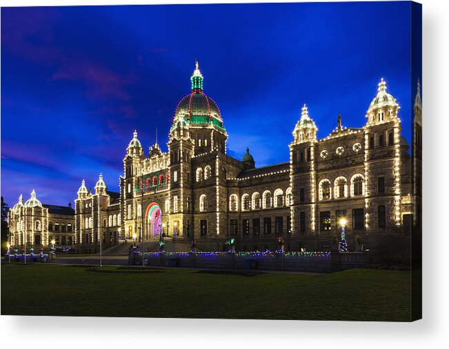 Vancouver Island Acrylic Print featuring the photograph British Columbia Parliament Building by Walter Bibikow