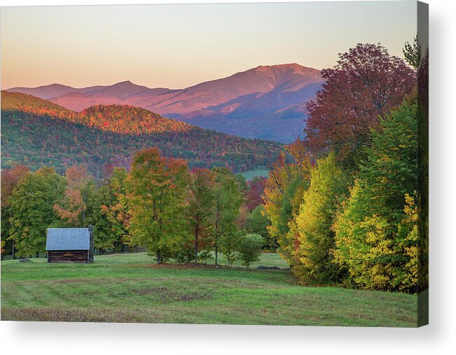 Bronson Acrylic Print featuring the photograph Bronson Hill Cabin Autumn by White Mountain Images