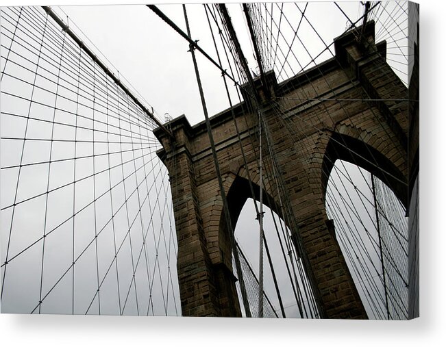 Suspension Bridge Acrylic Print featuring the photograph Brooklyn Bridge by Penfold