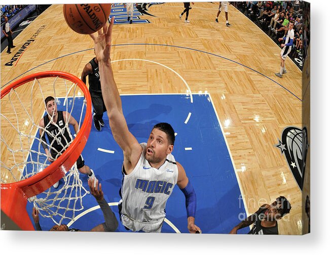 Nba Pro Basketball Acrylic Print featuring the photograph Brooklyn Nets V Orlando Magic by Fernando Medina