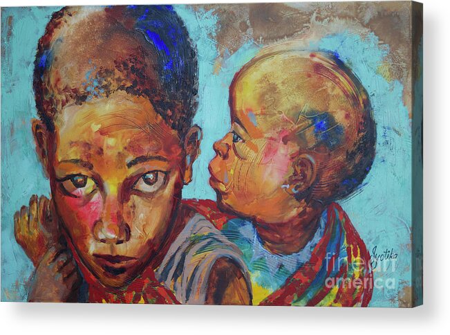  Acrylic Print featuring the painting Brotherly Love by Jyotika Shroff