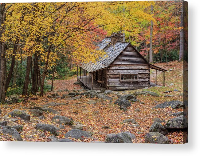 Bud Ogle Cabin Acrylic Print featuring the photograph Bud Ogle Cabin by Galloimages Online
