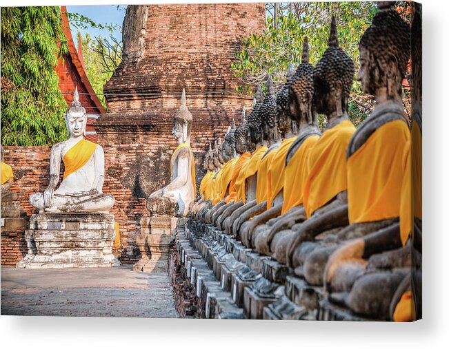 Statue Acrylic Print featuring the photograph Buddha Statues by Moreiso