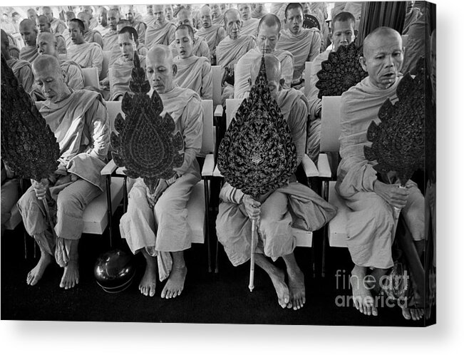 People Acrylic Print featuring the photograph Buddhist Monks Celebrating Cambodian by Bettmann
