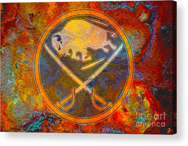Hockey Acrylic Print featuring the digital art Buffalo Sabres by Steven Parker