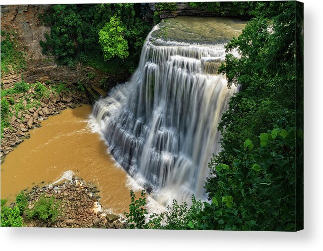 Burgess Acrylic Print featuring the photograph Burgess Falls State Park In Sparta Tennessee by Jim Vallee