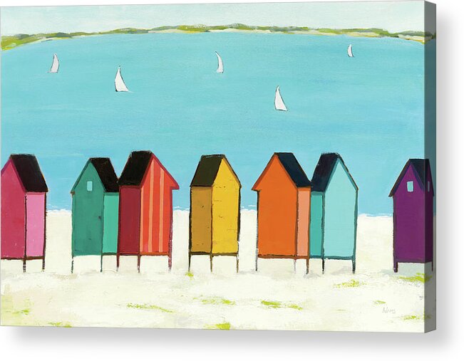 Beaches Acrylic Print featuring the painting Cabanas I by Phyllis Adams