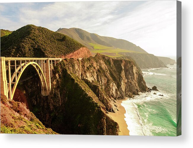 Monteray Acrylic Print featuring the photograph Bixby Creek Bridge Big Sur California Pacific Coast 0575 by Amyn Nasser