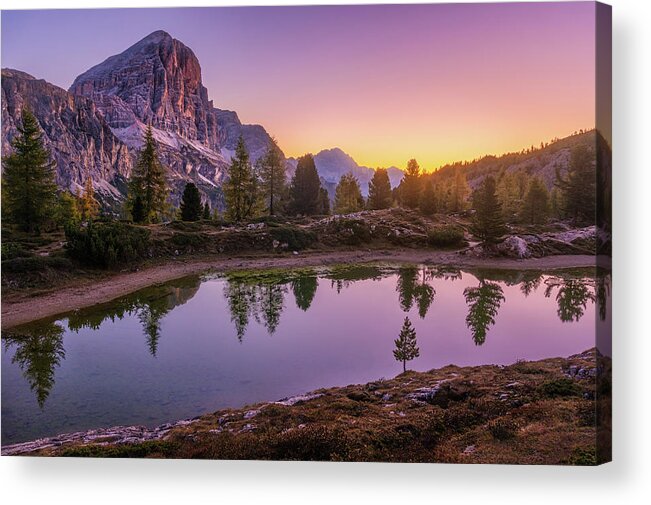 Europe Acrylic Print featuring the photograph Calm Morning on Lago di Limides by Dmytro Korol