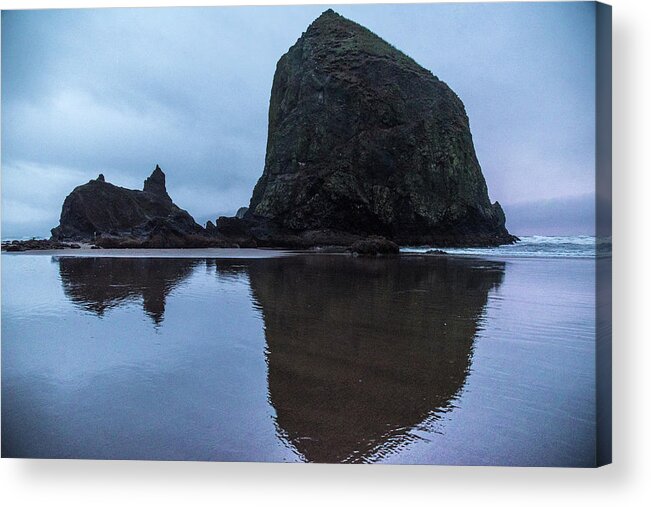 Cannon Beach Acrylic Print featuring the photograph Cannon Beach Gloom by Kristopher Schoenleber