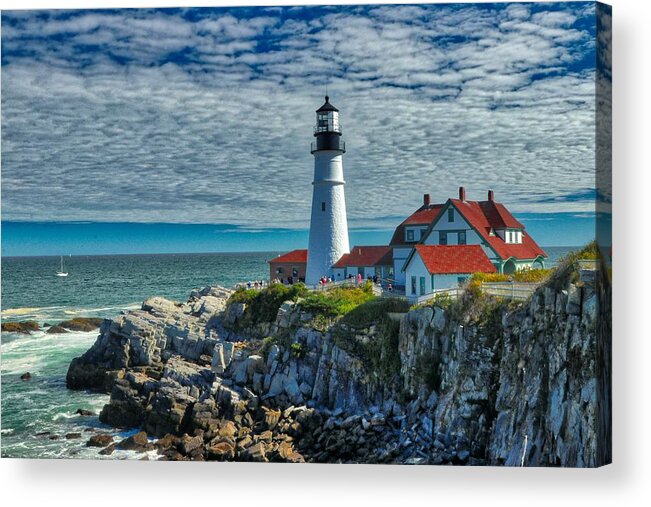 Maine Acrylic Print featuring the photograph Cape Elizabeth Lighthouse by Dana Foreman