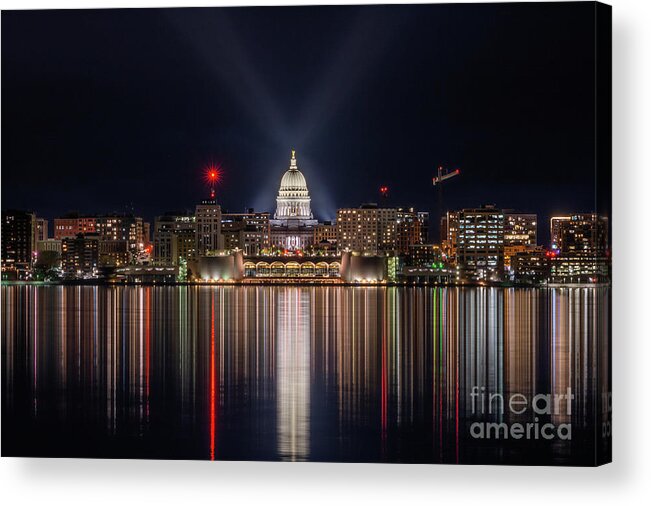 Landscape Acrylic Print featuring the photograph Capitol Reflection Centered by Amfmgirl Photography