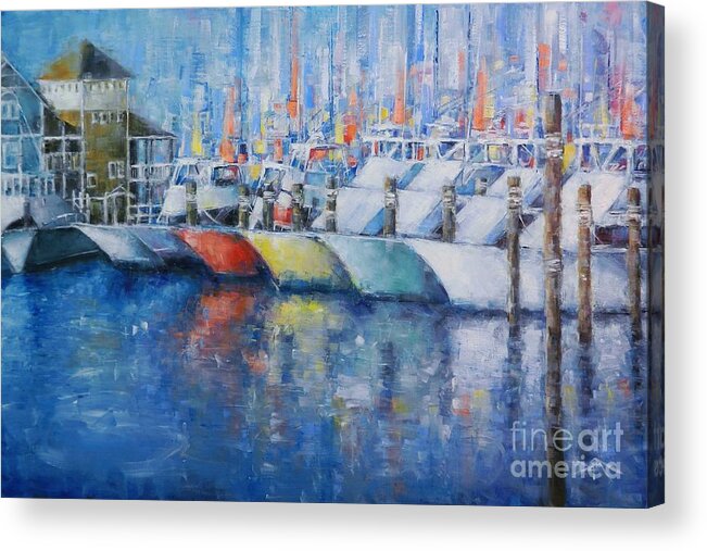 Marina Acrylic Print featuring the painting Carolina Dreamin' by Dan Campbell