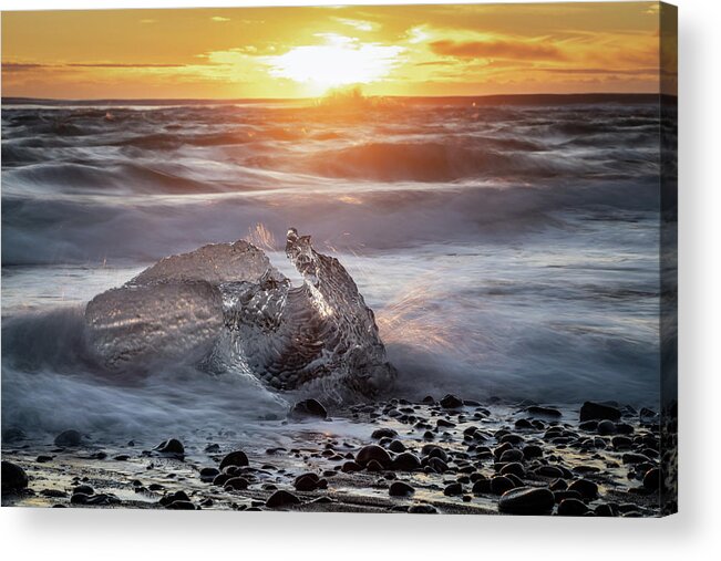 Iceland Acrylic Print featuring the photograph Caught in a Wave #2 by Framing Places