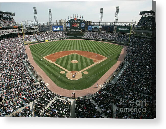 American League Baseball Acrylic Print featuring the photograph Celeveland Indians V Chicago White Sox by Jonathan Daniel