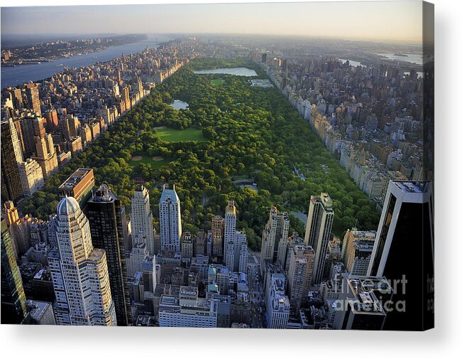 Usa Acrylic Print featuring the photograph Central Park Aerial View Manhattan by T Photography