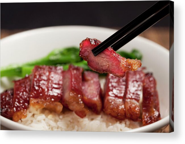 Chinese Culture Acrylic Print featuring the photograph Char Siu Rice by Cclickclick