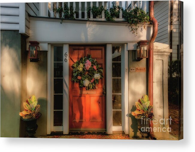 66 Church Street Acrylic Print featuring the photograph Charleston Southern Home Entrance by Dale Powell
