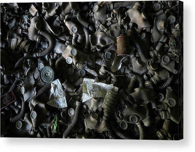 Abandoned Acrylic Print featuring the photograph Chernobyl Gas Masks by Roman Robroek