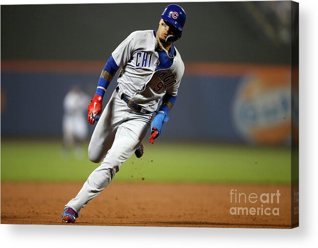 American League Baseball Acrylic Print featuring the photograph Chicago Cubs V New York Mets by Adam Hunger