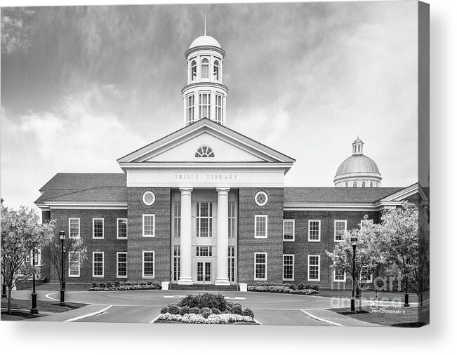 Christopher Newport Acrylic Print featuring the photograph Christopher Newport University Trible Library by University Icons