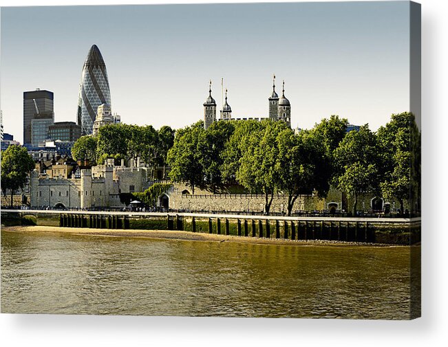 Tree Acrylic Print featuring the digital art City And Tower Of London by Howard Bartrop