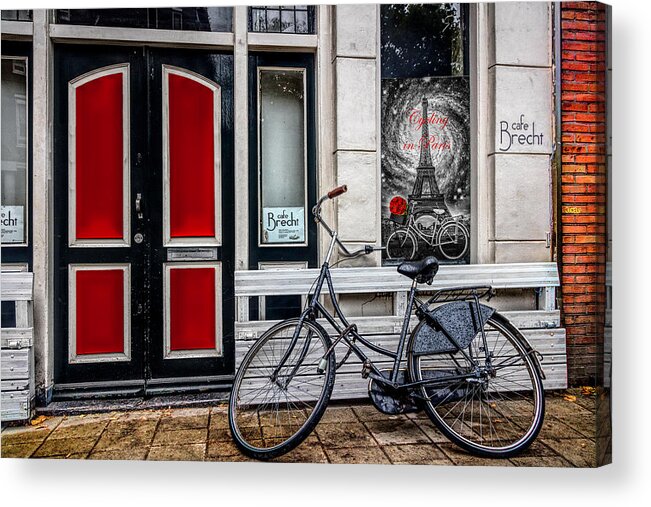 Hdr Acrylic Print featuring the photograph City Bike Downtown by Debra and Dave Vanderlaan