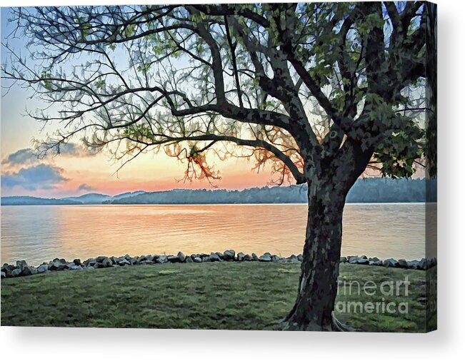 Claytor Lake Acrylic Print featuring the photograph Claytor Lake Before Sunrise by Kerri Farley