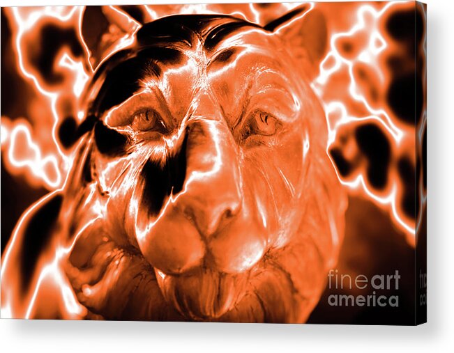 Tiger Acrylic Print featuring the photograph Clemson TIger Strong by Dale Powell