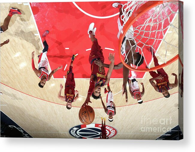 Darius Garland Acrylic Print featuring the photograph Cleveland Cavaliers V Washington Wizards by Stephen Gosling