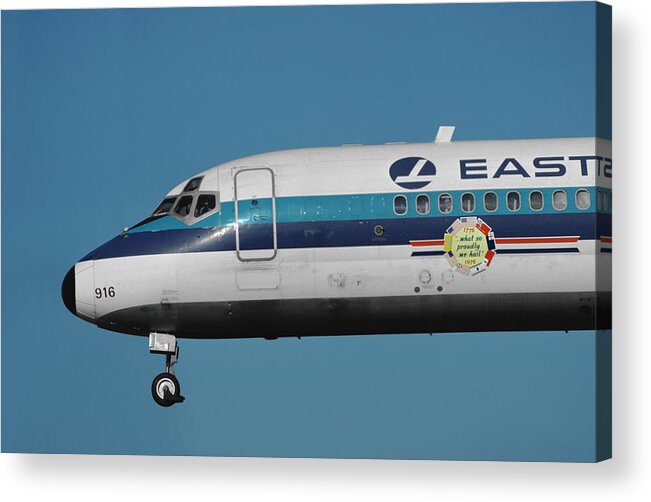 Eastern Airlines Acrylic Print featuring the photograph Close-up of a Classic Eastern Airlines DC-9 by Erik Simonsen