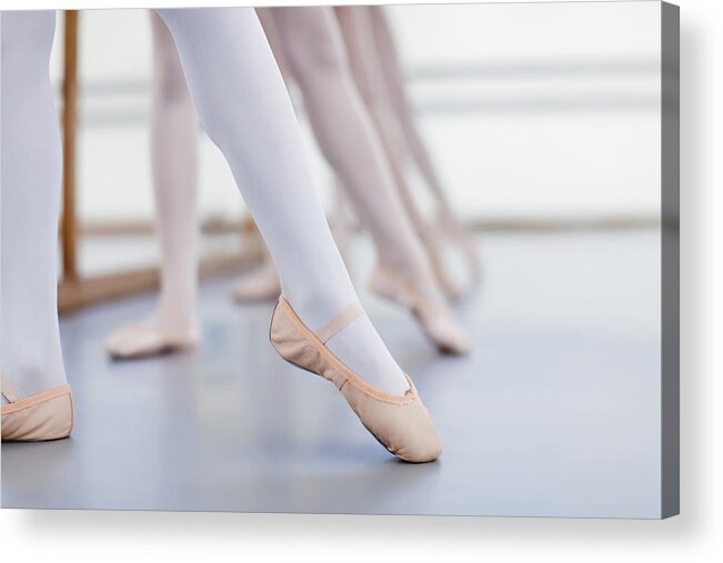 Ballet Dancer Acrylic Print featuring the photograph Close Up Of Ballet DancersÃ Feet by Hybrid Images