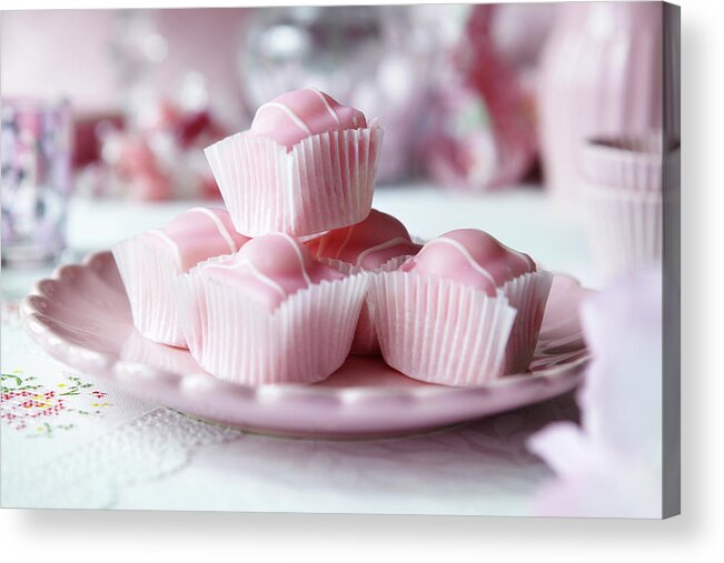 Five Objects Acrylic Print featuring the photograph Close Up Of Plate Of Candies by Debby Lewis-harrison