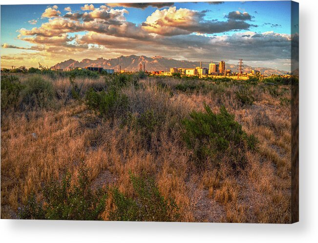 Tucson Acrylic Print featuring the photograph Clouds over Tucson and Catalinas by Chance Kafka
