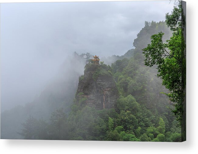 Fog Acrylic Print featuring the photograph Cloudy Mountain by Franklin Jiang
