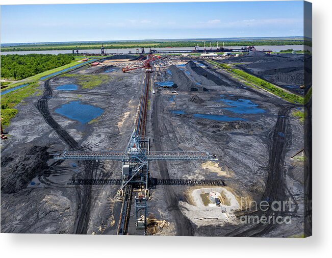 Davant Acrylic Print featuring the photograph Coal And Coke Shipping Terminal by Jim West/science Photo Library