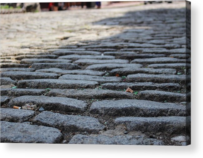 Street Acrylic Print featuring the photograph Cobblestone on the Freedom Trail by Laura Smith