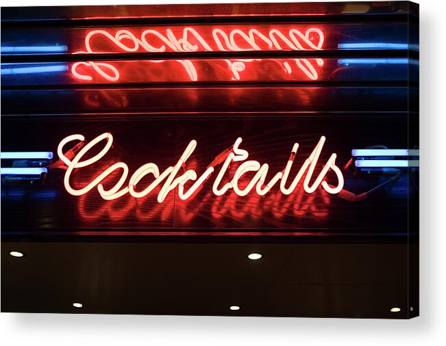 Outdoors Acrylic Print featuring the photograph Cocktail Bar Sign by Image Source