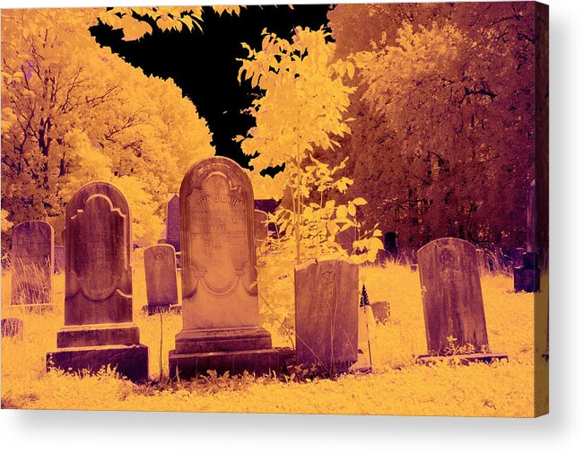 Dir-c-1176-c Acrylic Print featuring the photograph Color Infrared Tombstones by Paul W Faust - Impressions of Light