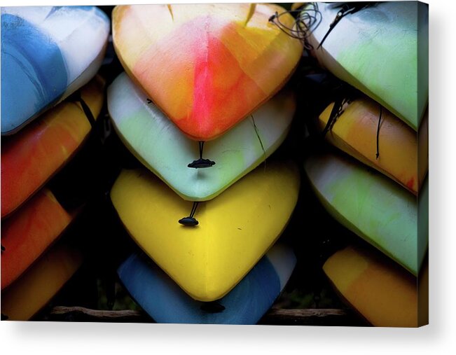 Kayak Acrylic Print featuring the photograph Color Stack Kayak by T Lynn Dodsworth