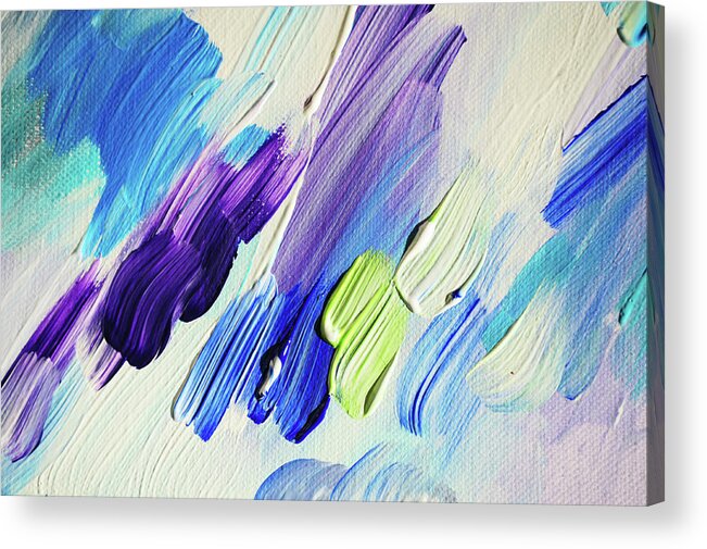 Jenny Rainbow Fine Art Photography Acrylic Print featuring the photograph Colorful Rain Fragment 2. Abstract Painting by Jenny Rainbow