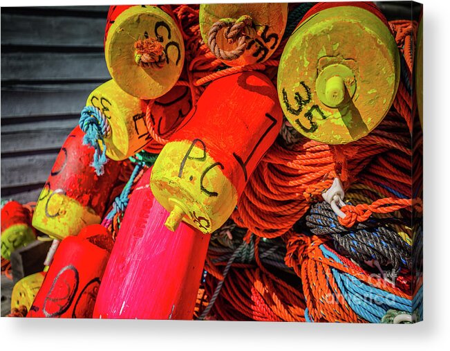 Ropes Acrylic Print featuring the photograph Colorful Ropes and Buoys by Eva Lechner